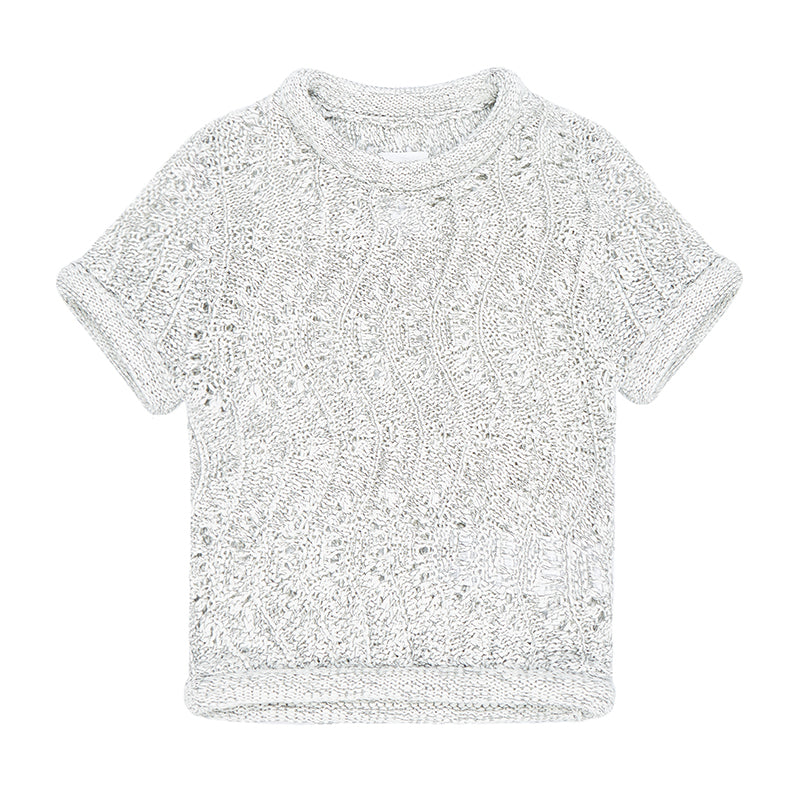 Yarn Knit Slim Fit Short Sleeve