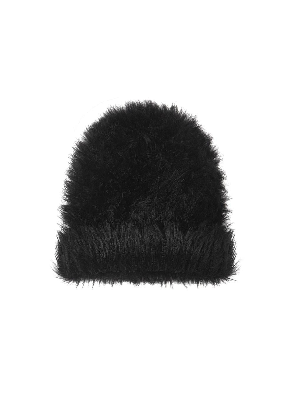 soft plush knitted beanie