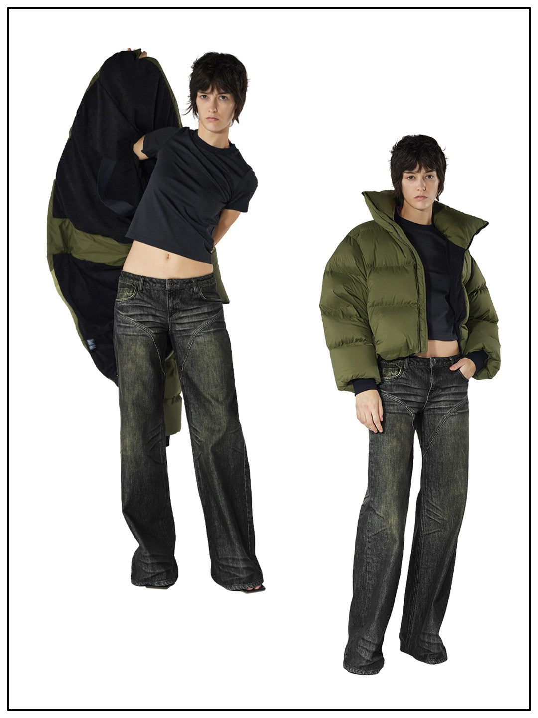 distressed yellowed jeans