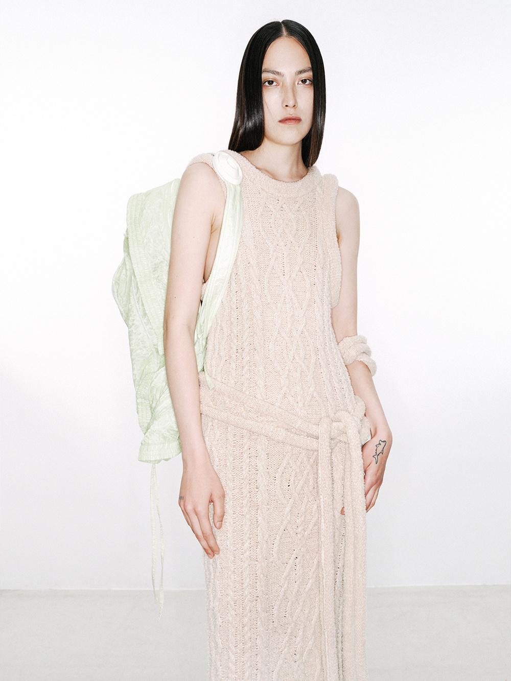 NUTEMPEROR Shy Project 016 Three-Dimensional Component Nylon Composite Lace Green Crossbody Bag