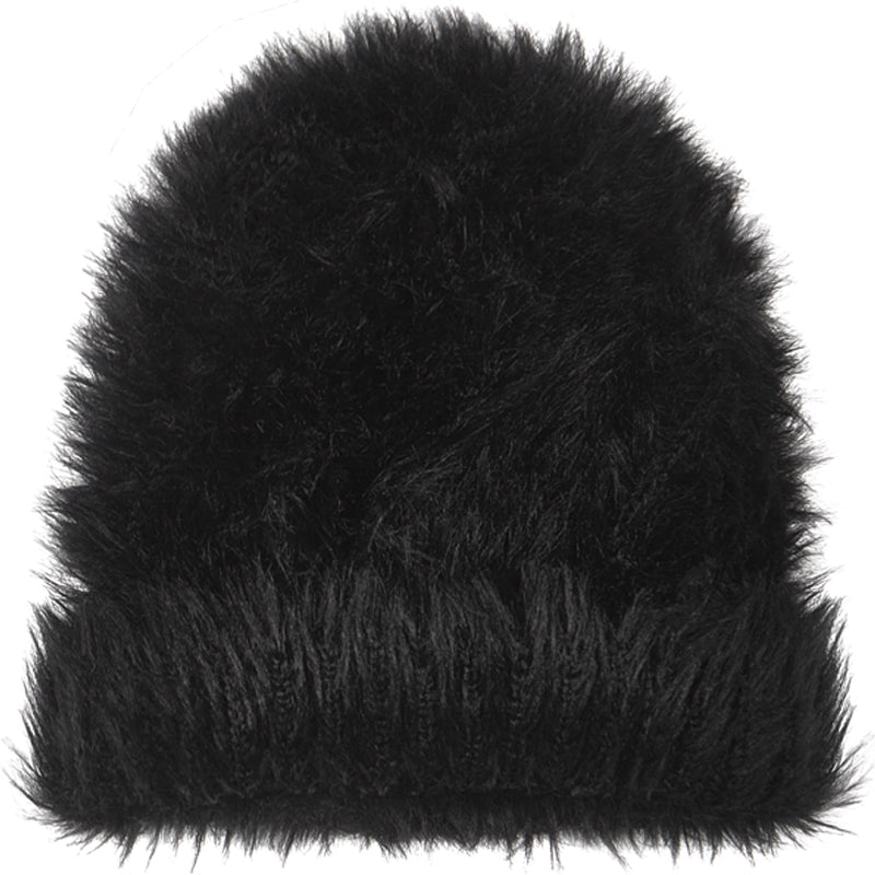 soft plush knitted beanie
