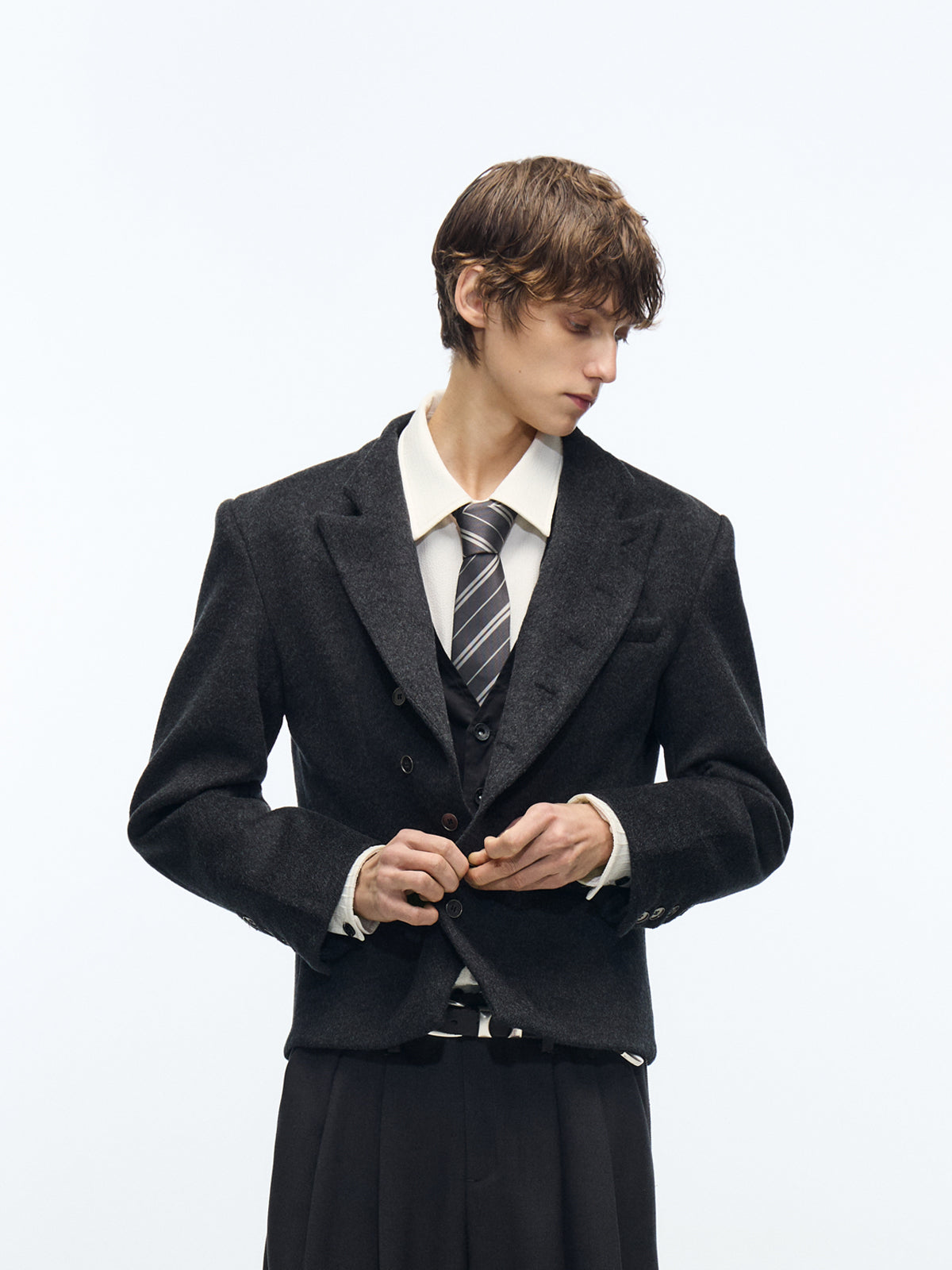 Italian stand-up collar suit jacket