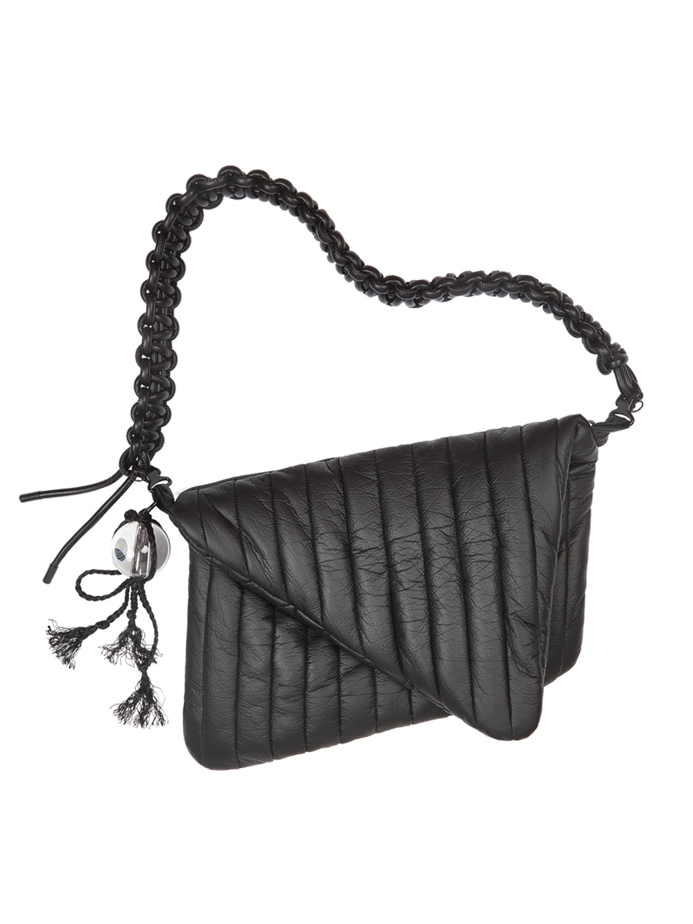 NUTEMPEROR Vegetable Project 020 Hand-braided black crossbody bag in faux leather