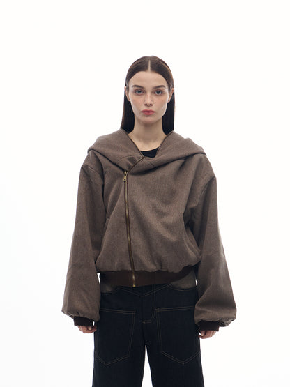 grit linen layered hoodie