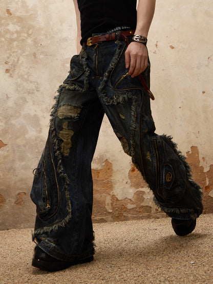 Alien Structure Stained Jeans