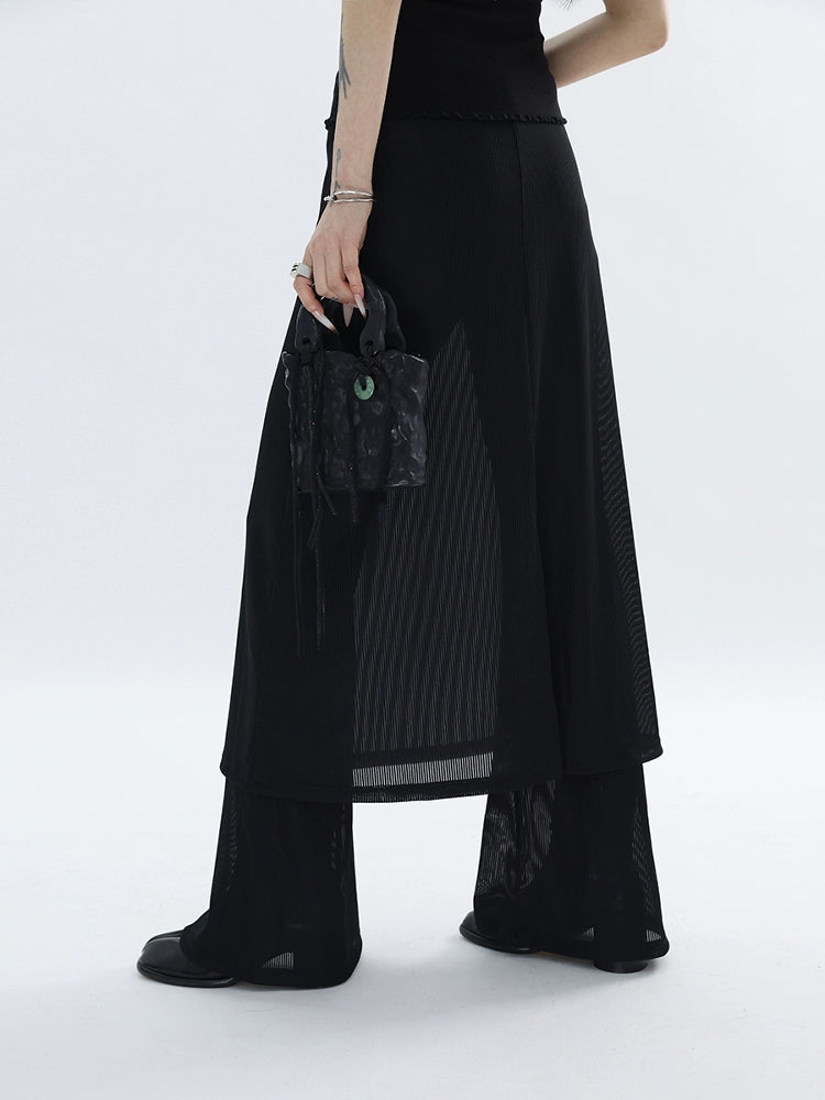 Slim Sheer Pant Skirt