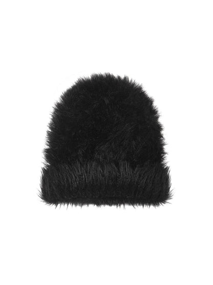soft plush knitted beanie