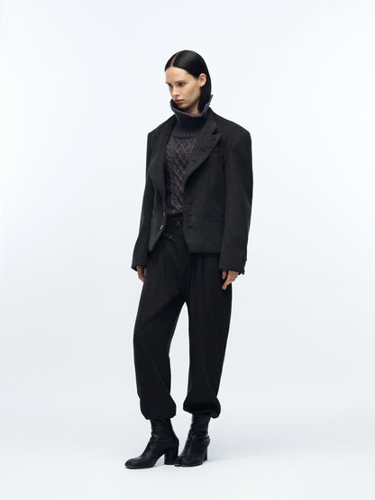 Italian stand-up collar suit jacket