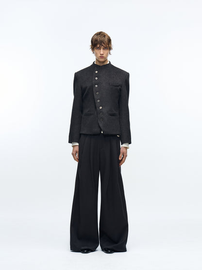 Italian stand-up collar suit jacket