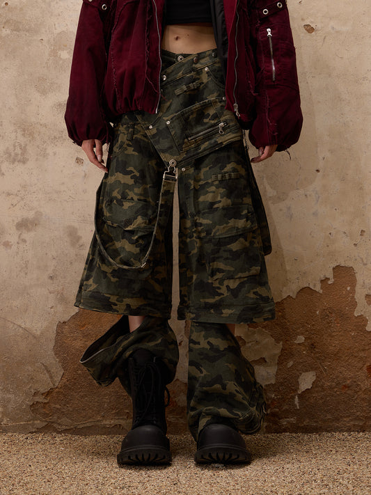 Camouflage Strap Cargo Pants