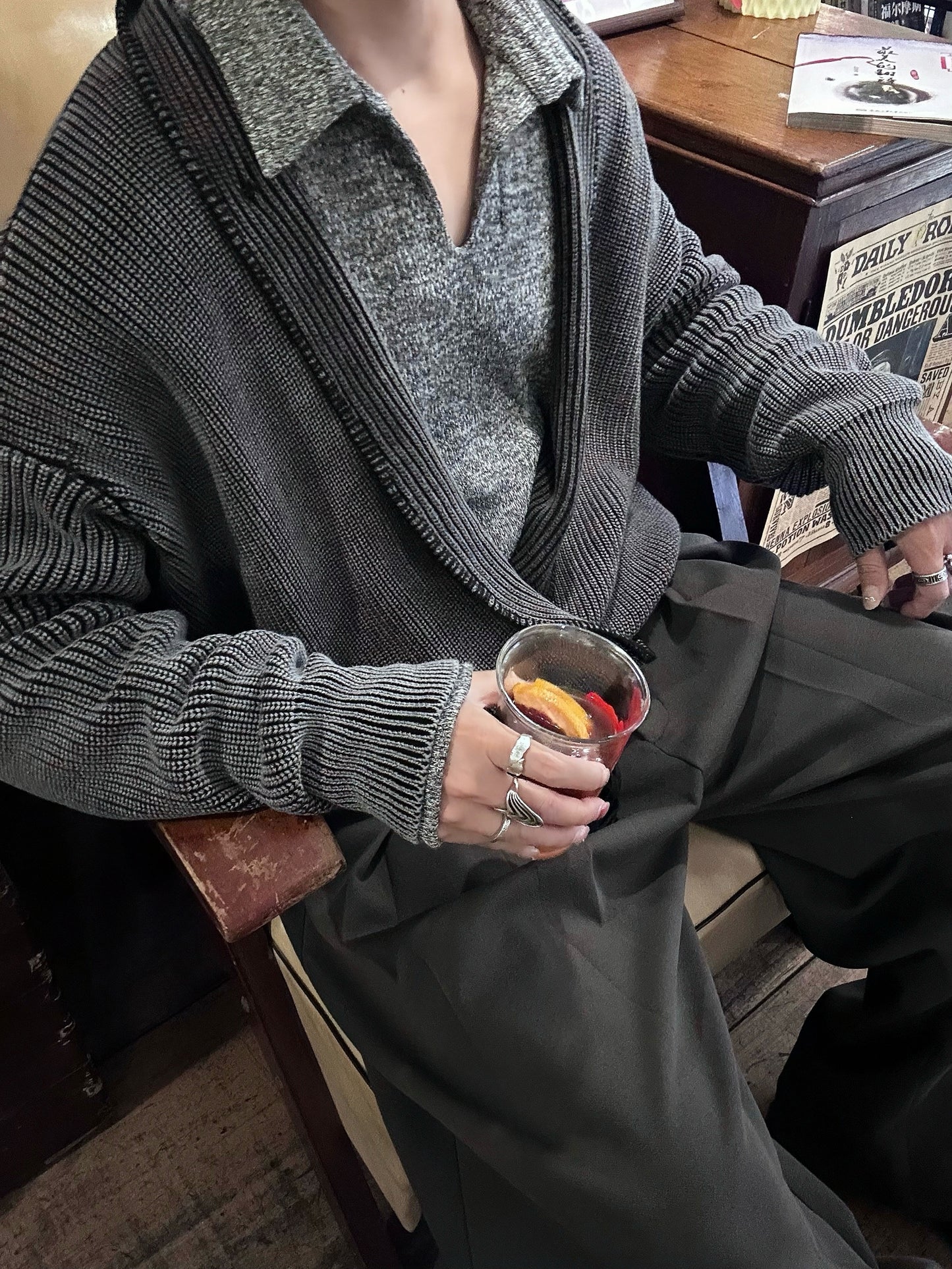 Graphite Vintage Cardigan