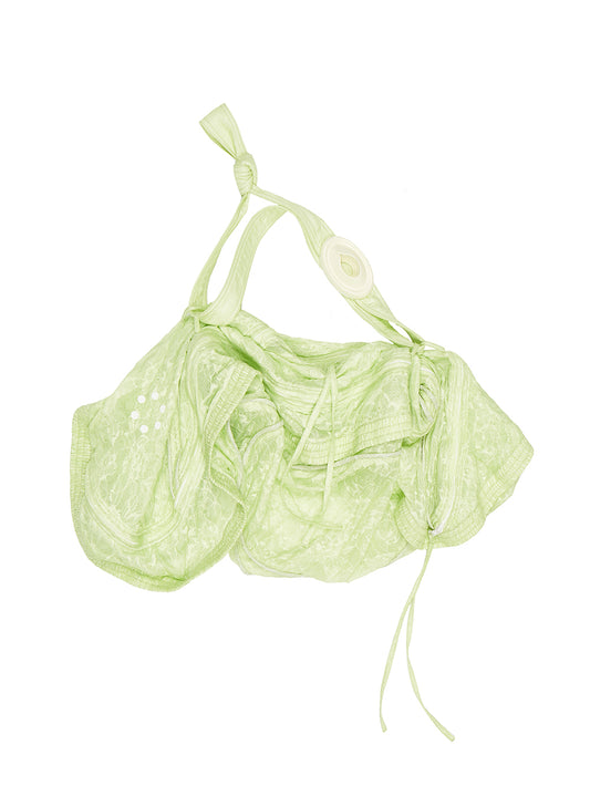 NUTEMPEROR Shy Project 016 Three-Dimensional Component Nylon Composite Lace Green Crossbody Bag