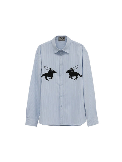 equestrian print loose shirt