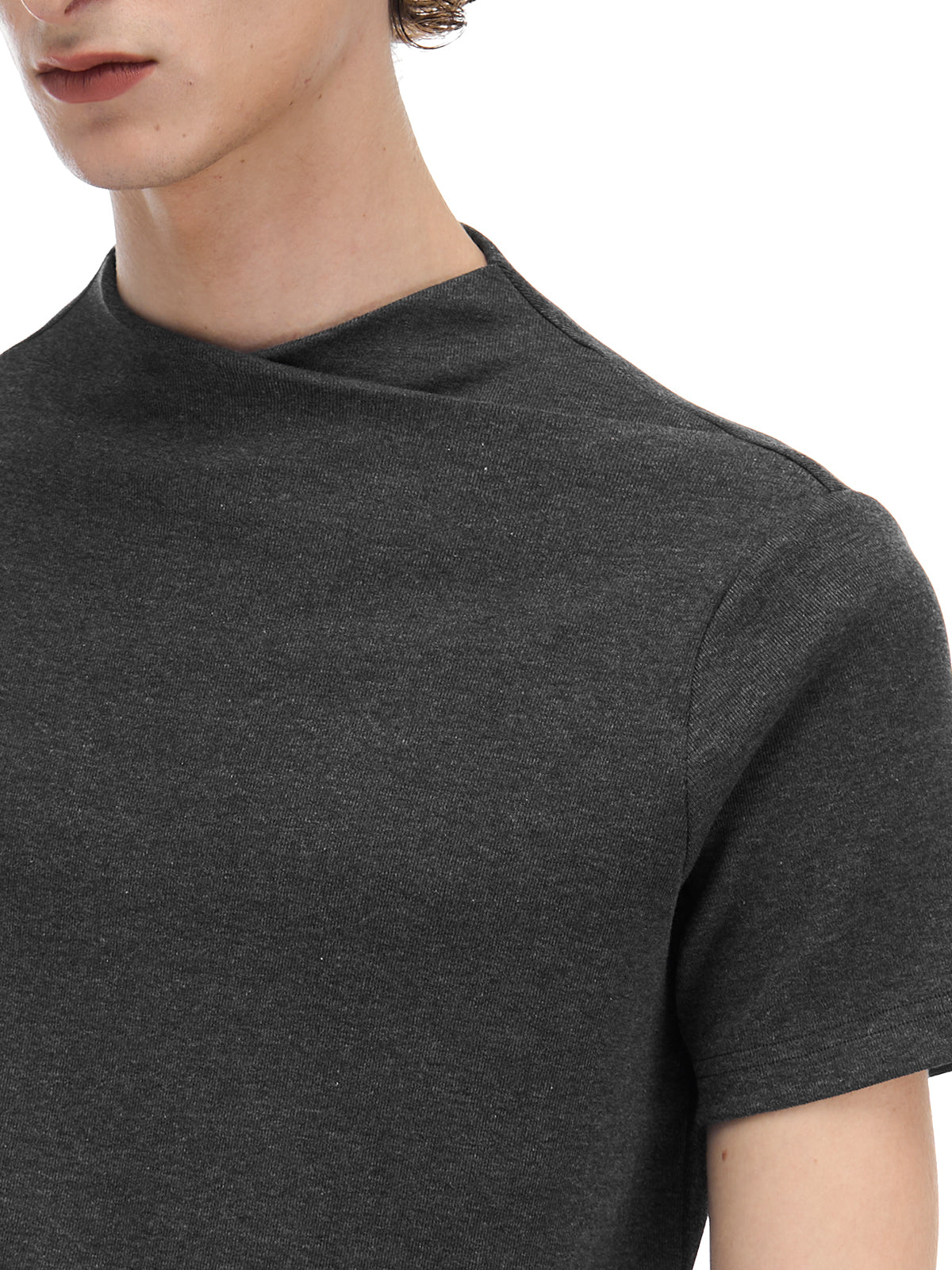 full-shoulder chord knitted T-shirt