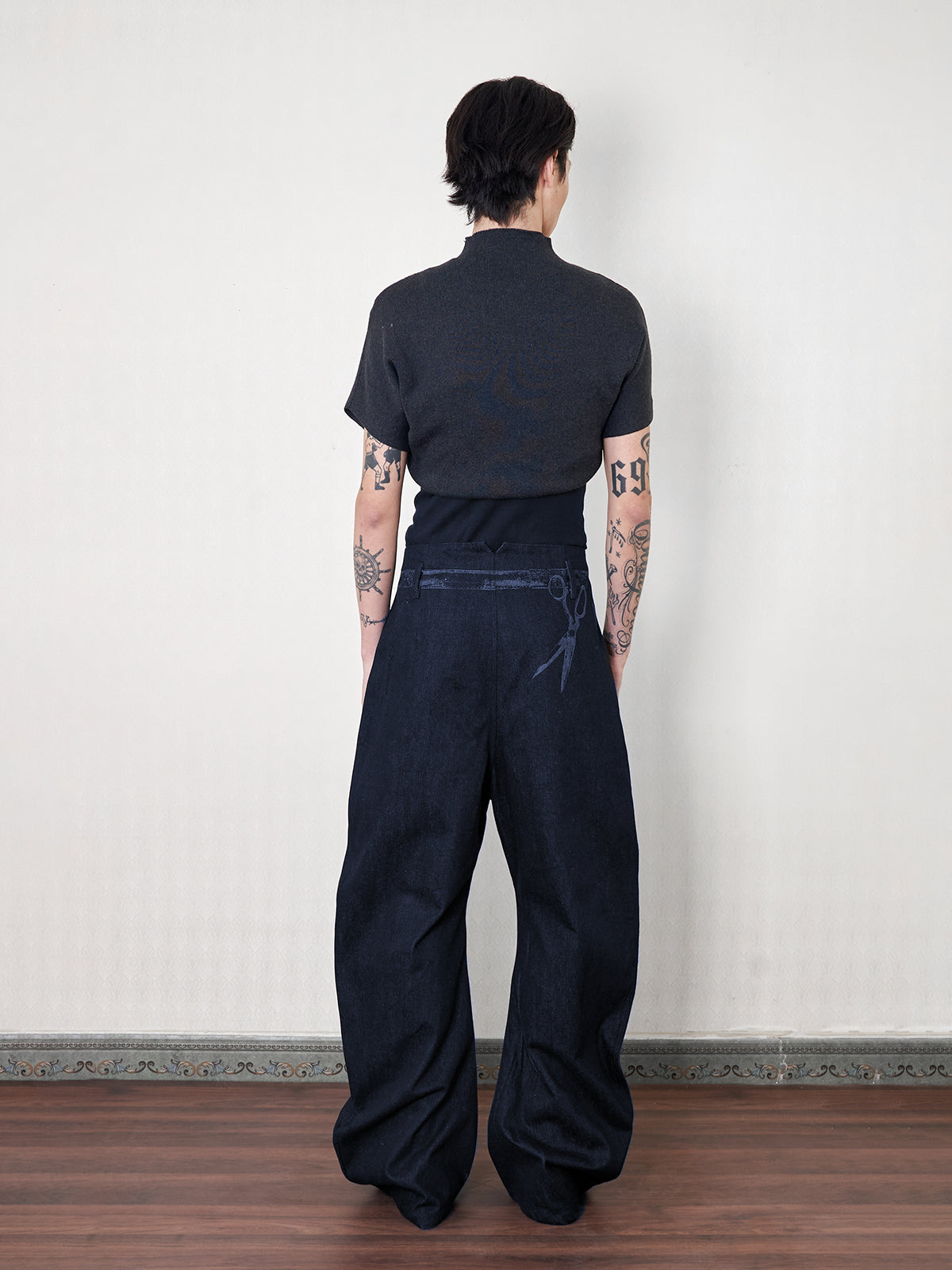 indigo denim cutter pants