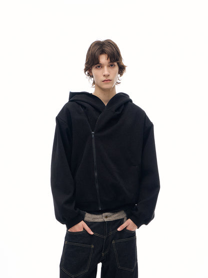 grit linen layered hoodie