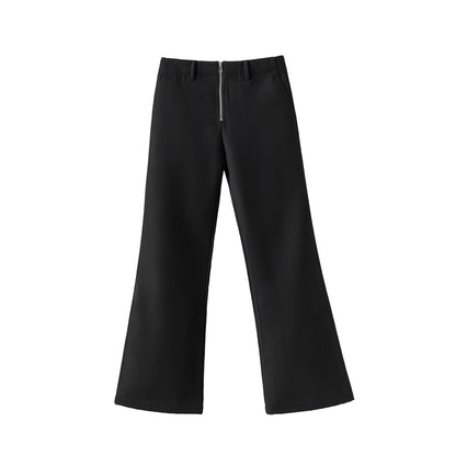 Basic Versatile Zipper Trousers