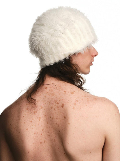 soft plush knitted beanie