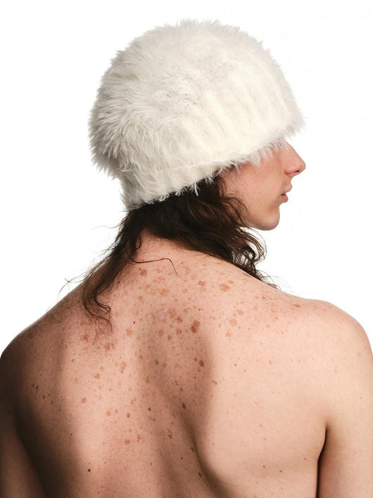 soft plush knitted beanie
