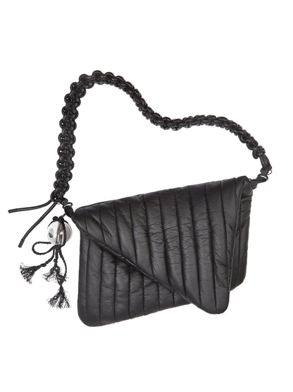 NUTEMPEROR Vegetable Project 020 Hand-braided black crossbody bag in faux leather