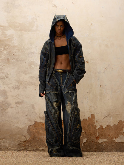 Alien Structure Stained Jeans
