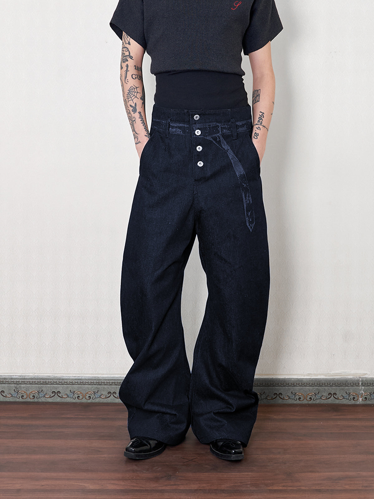 indigo denim cutter pants