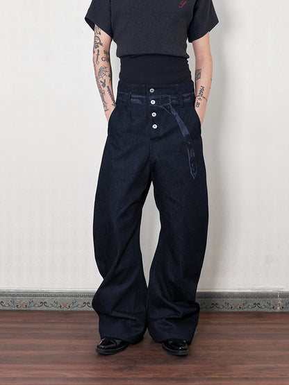 indigo denim cutter pants
