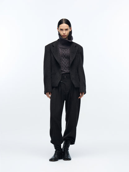 Italian stand-up collar suit jacket